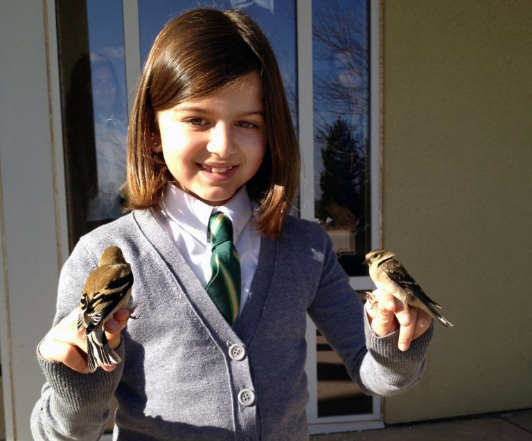 Girl with birds