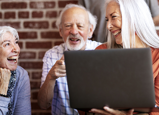 Seniors using a laptop