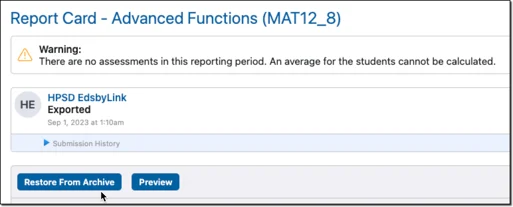 Edsby report card sheet